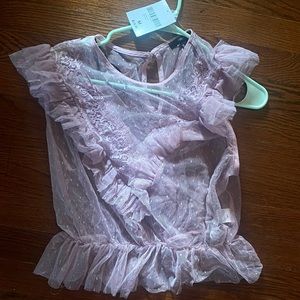 NWT | Forever 21 | Sheer Lace Floral Light Purple Blouse